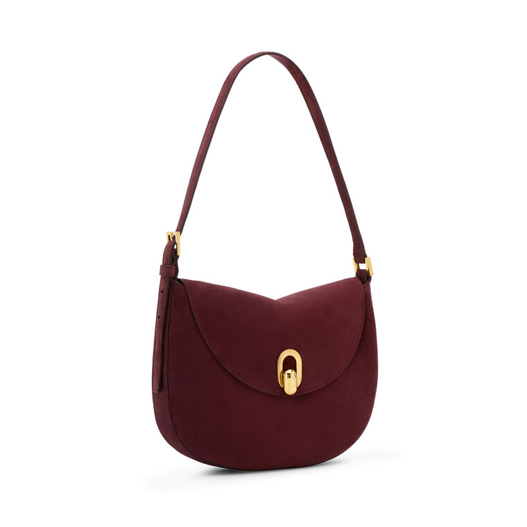 Suede Small Tondo Hobo Bag image number null