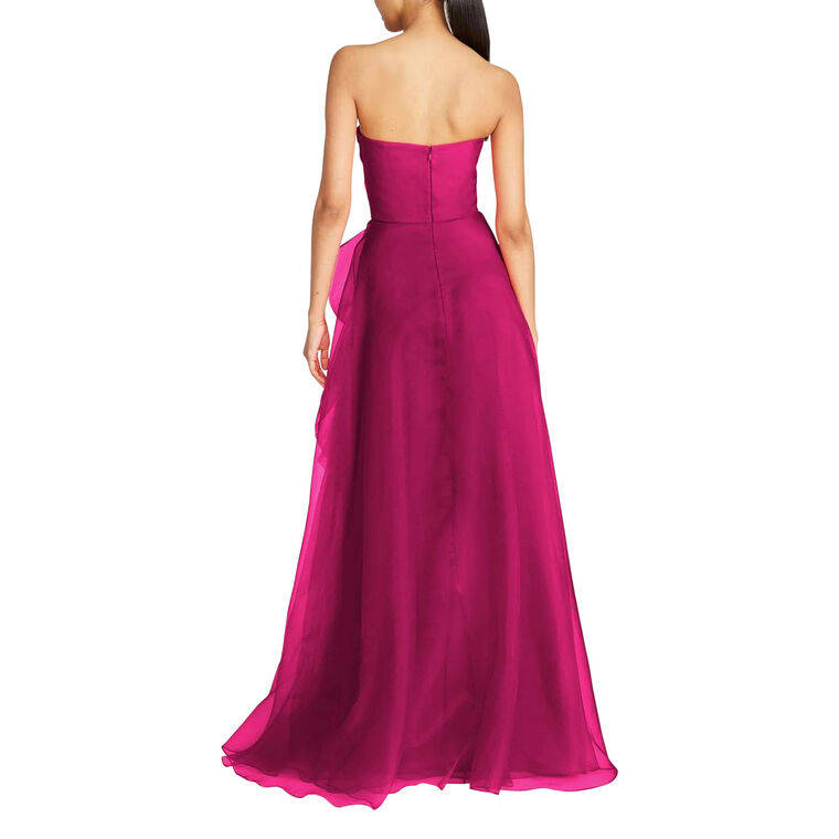 Teresa Strapless Draped Organza A-Line Gown image number null