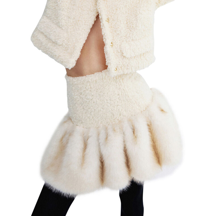 Lita Faux Fur Mini Skirt image number null