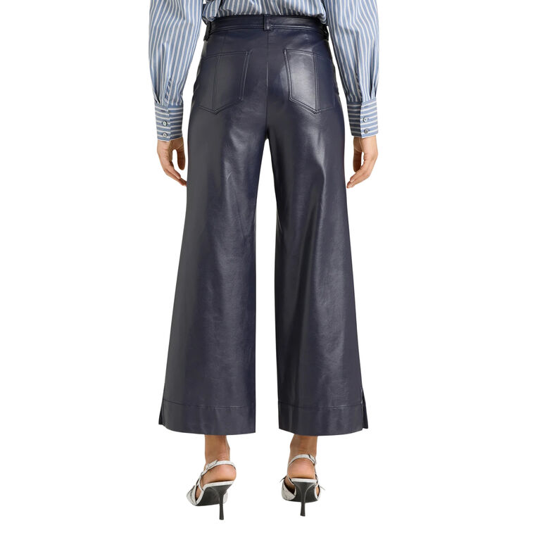 Benji Vegan Leather Patch Pocket Wide-Leg Pant image number null