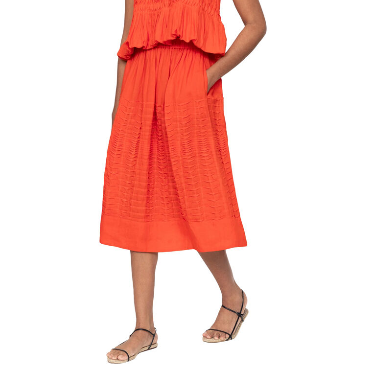 Zora Pleated Midi Skirt image number null