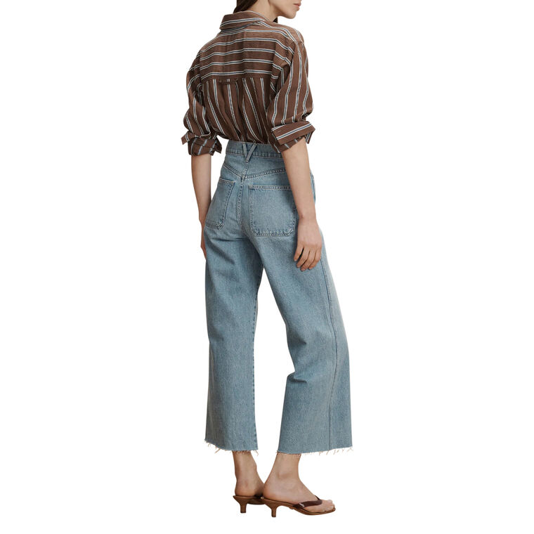 Taylor Cropped Patch-Pocket Wide-Leg Jean image number null