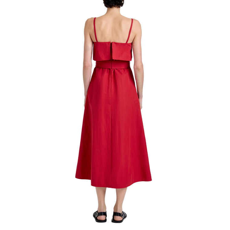 Reign Sleeveless A-Line Midi Dress In Washed Cotton image number null