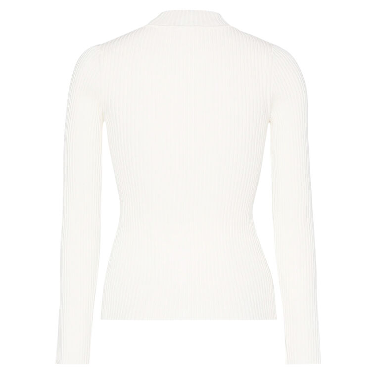 Crystal Front Cut Out Knit Mock Neck Top image number null