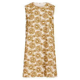 Yvette Sleeveless Embroidered Mini Shift Dress