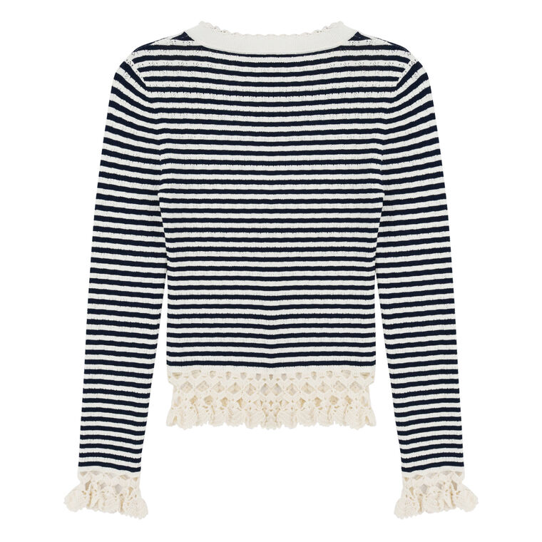 Addy Striped Knit Long Sleeve Top image number null