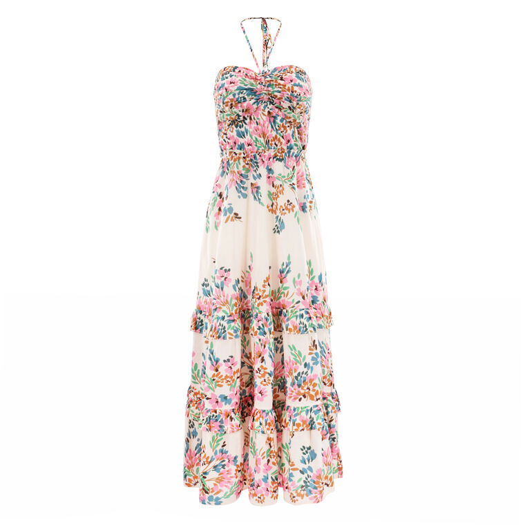 June Halter Tie Midi Dress image number null