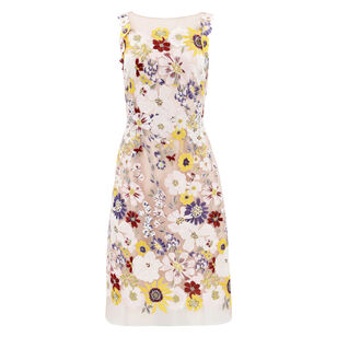 Sleeveless 3D Floral Embroidery Dress