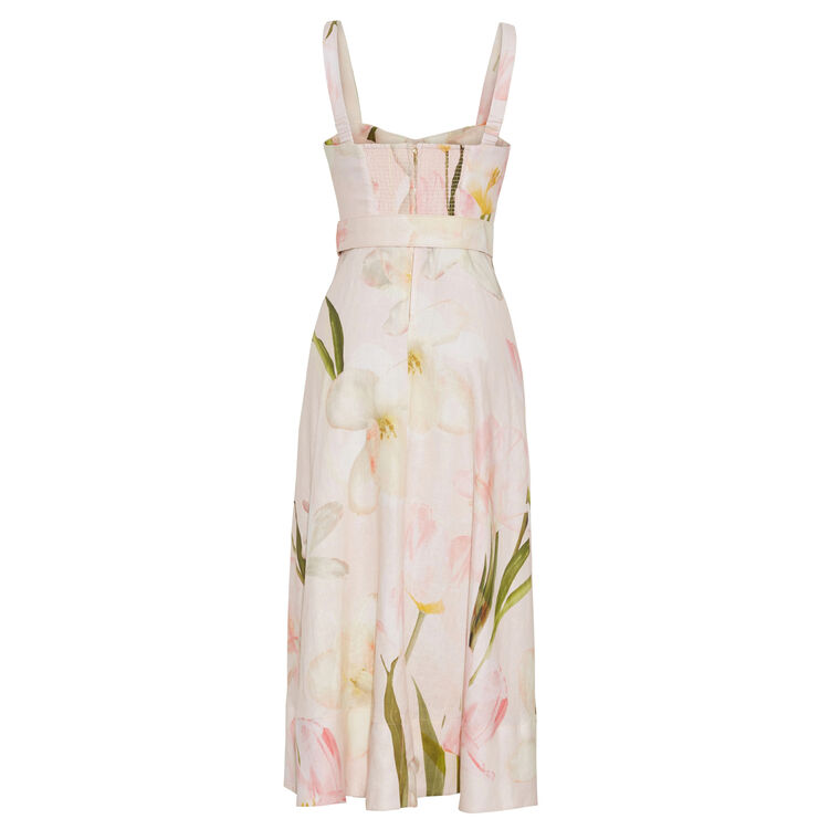 Calypso Sleeveless Bustier Belted Midi Dress image number null