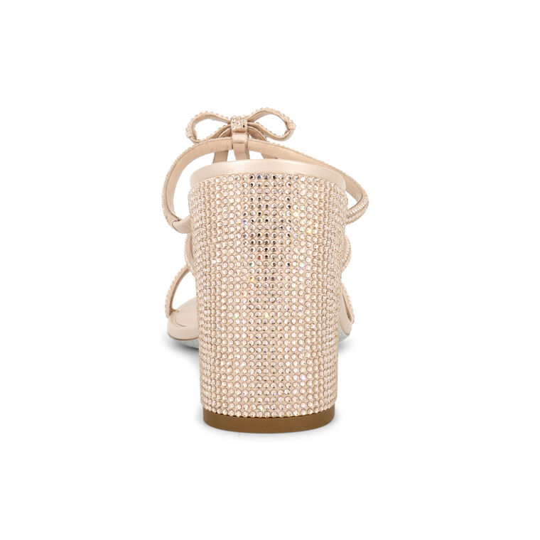 Crystal-Embellished Block Heel Sandal With Bows image number null