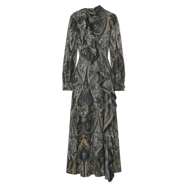 Sabrina Long Sleeve Silk Dress image number null