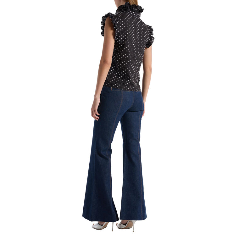 Marfa Sleeveless Polka Dot Ruffle Top image number null