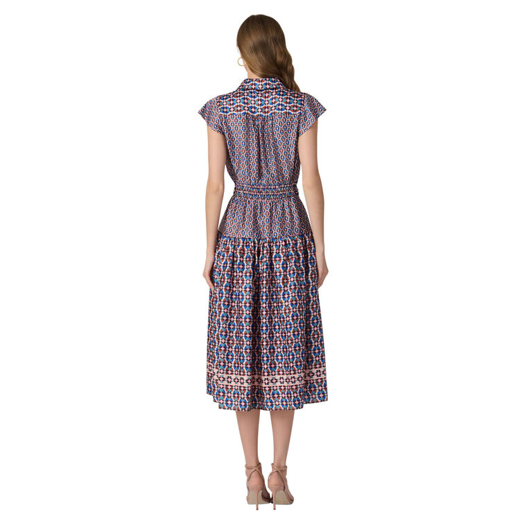 Kennedy Short Sleeve Midi Dress With Tie Belt image number null
