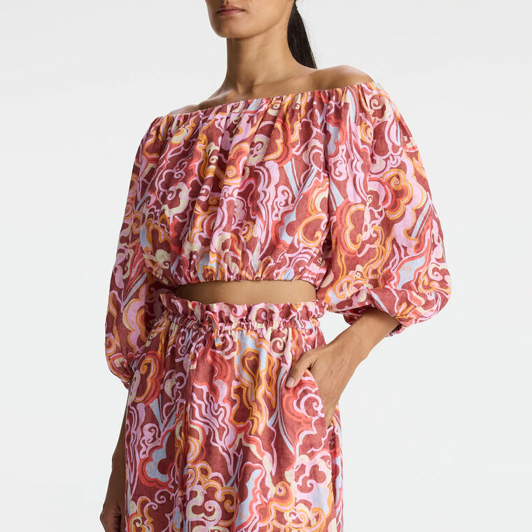 Katherine Linen Off Shoulder Top image number null