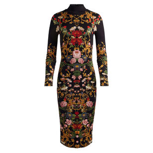 Delora Long Sleeve Turtleneck Midi Dress