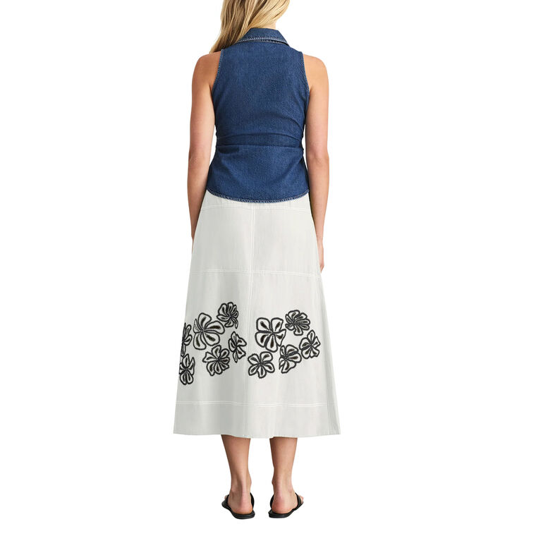Hanelle Sleeveless Denim Button-Up Top image number null