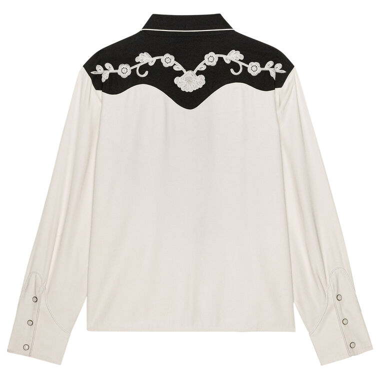 The Color Block Embroidered Western Shirt image number null