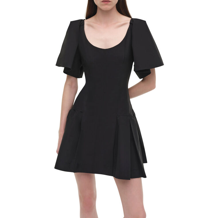 Hattie Short Sleeve Cotton Faille Mini Dress image number null