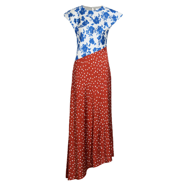 Violeta Short Sleeve Bias Cut Midi Dress image number null