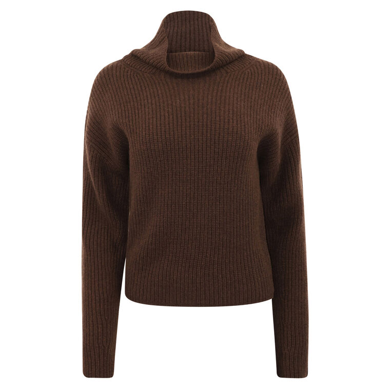 Ribbed Wool-Cashmere Mockneck Sweater image number null