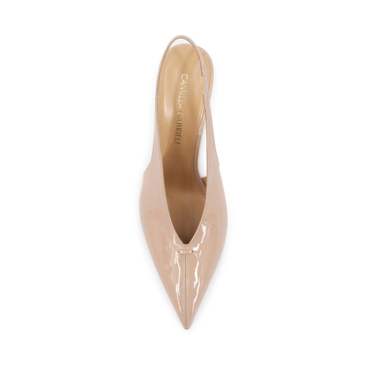 Lucia Patent Slingback Pump With Pearl Detail image number null