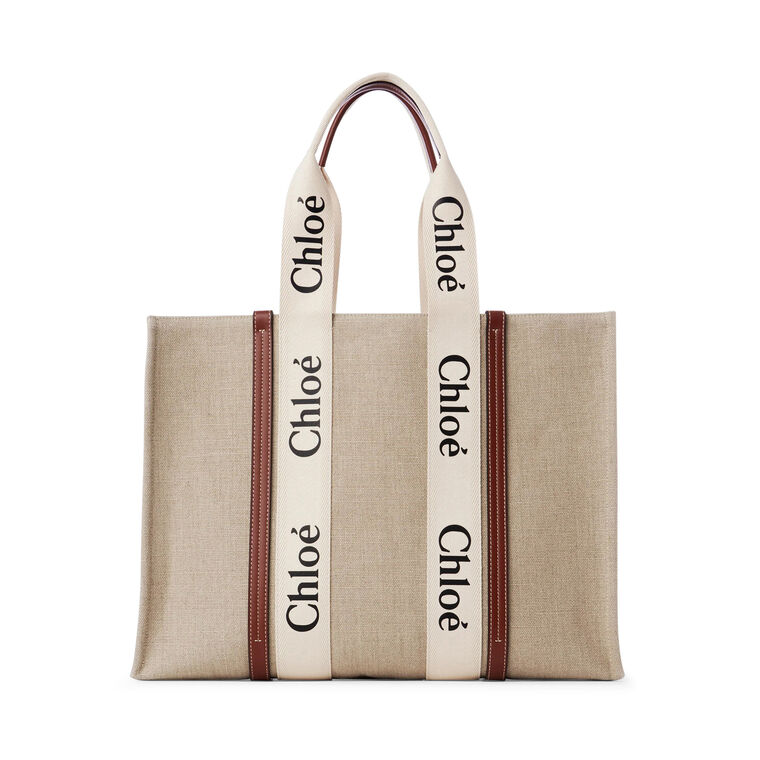 Large Woody Tote Bag In Linen image number null