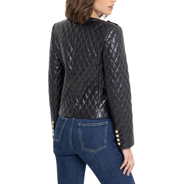 Brevel Quilted Vegan Leather Jacket image number null