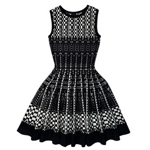 Checkered Jacquard Velvet Sleeveless Mini Dress