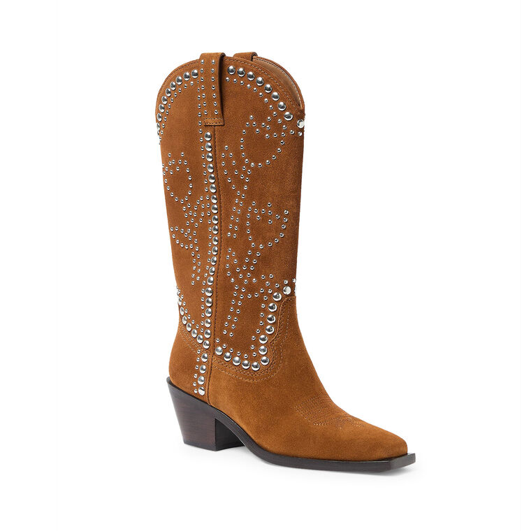 Wilder Suede Studded Western Boot image number null