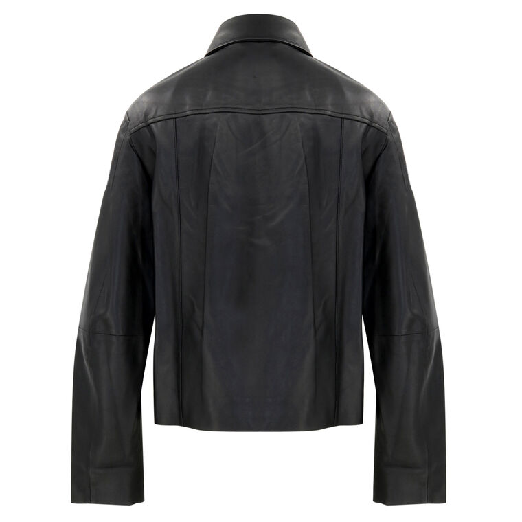 Leather Zip-Front Jacket image number null