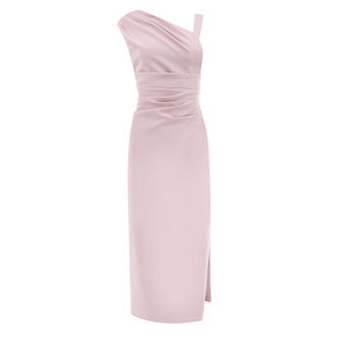 Kourtney Asymmetrical Neckline Midi Dress