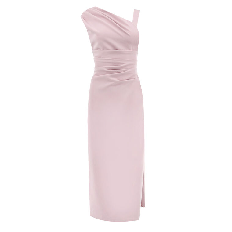 Kourtney Asymmetrical Neckline Midi Dress image number null