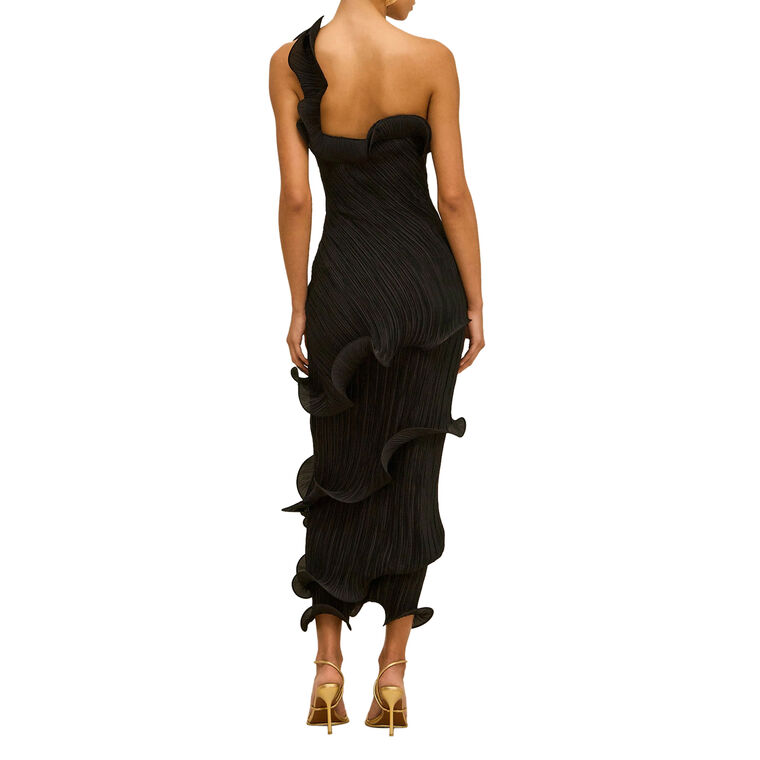 Payton Sculptural One-Shoulder Midi Gown image number null