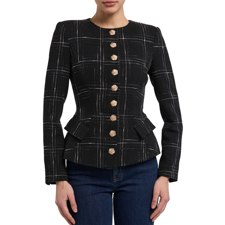 Ophelia Windowpane Tweed Jacket image number null