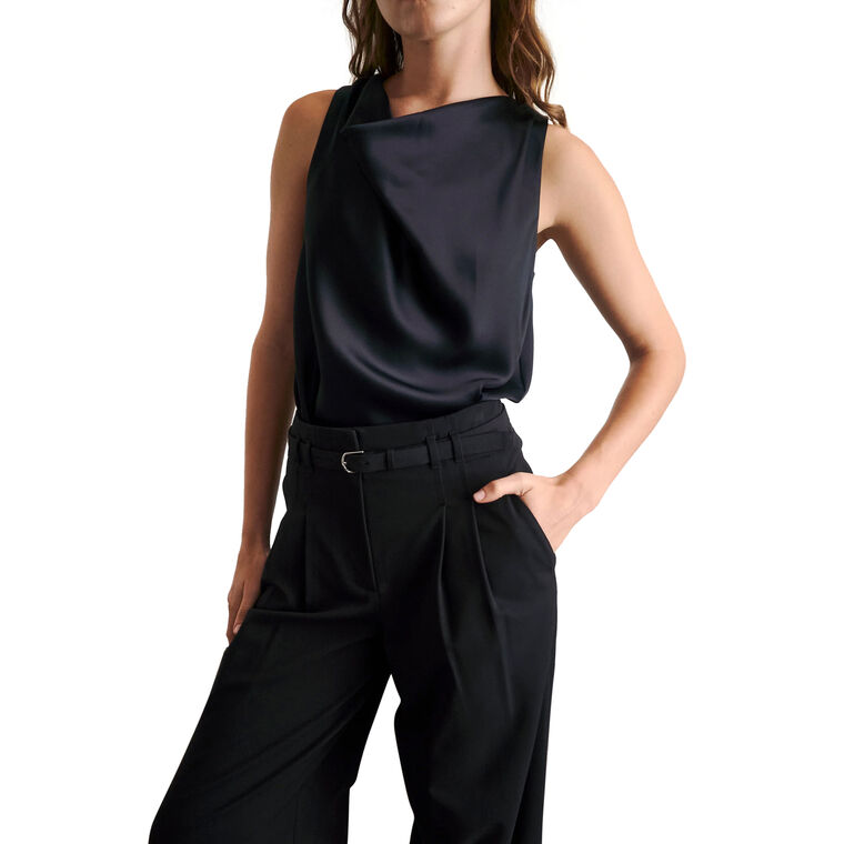 Clorinda Sleeveless Satin Top image number null