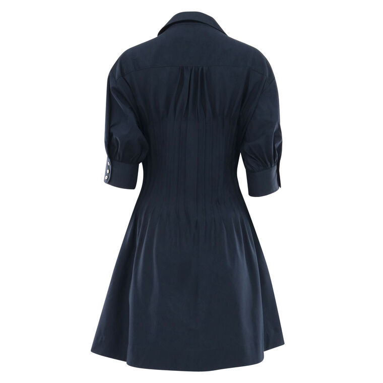 Monty Pleated Puff-Sleeve Dress image number null