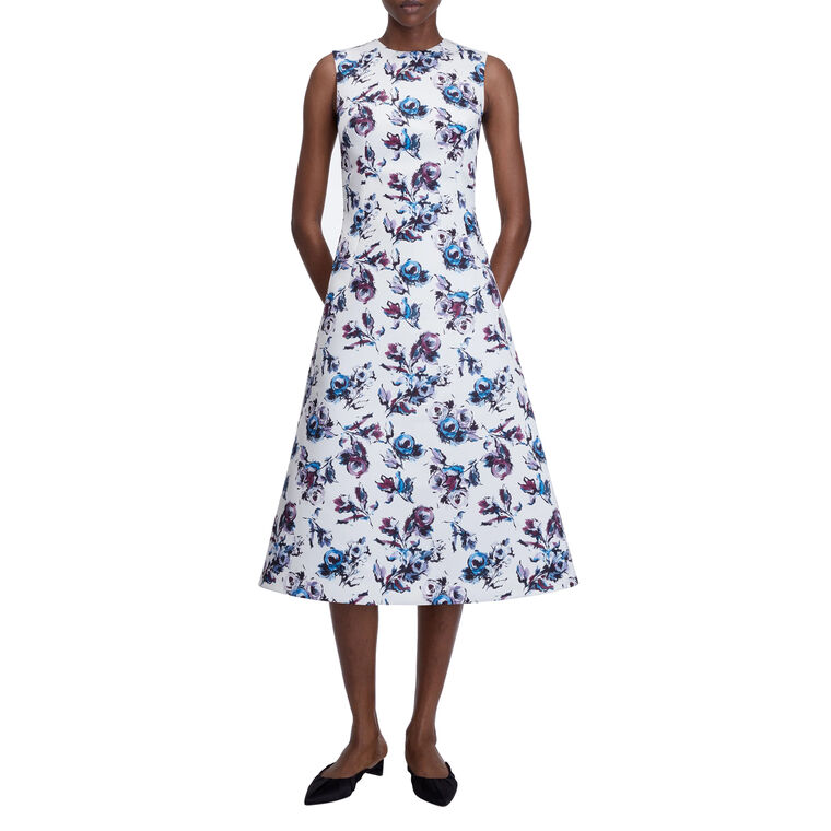 Rumi Sleeveless High Neck Floral Midi Dress image number null