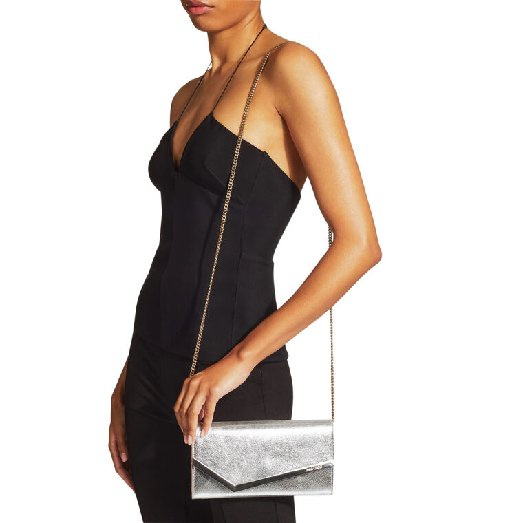 Emmie Glitter Leather Clutch image number null