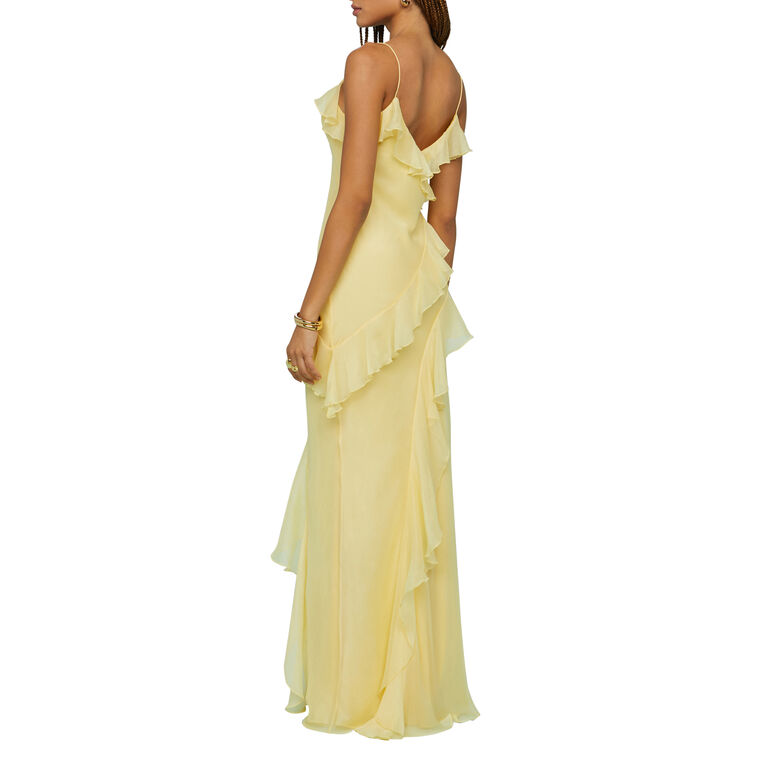 Sophia Sleeveless Chiffon Ruffle Gown image number null