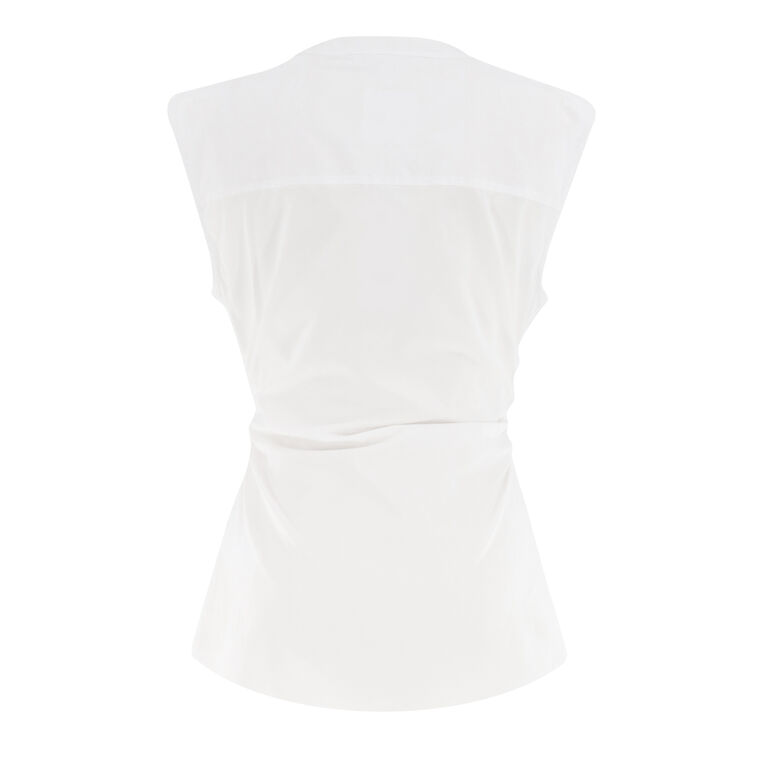Harini Sleeveless Ruched Button-Up Top image number null