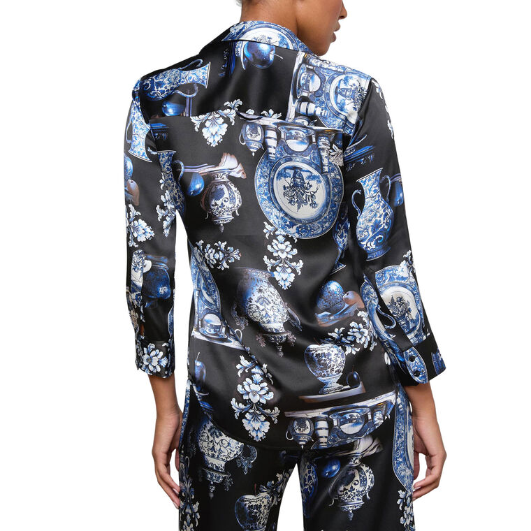 Dani 3/4 Sleeve Silk Blouse image number null