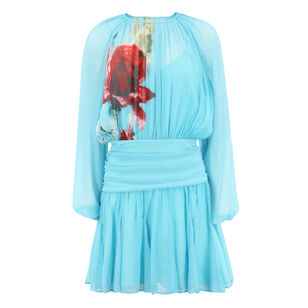 Billie Rose Long Sleeve Silk Chiffon Mini Dress