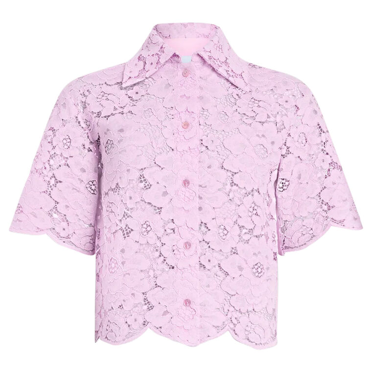 Short Sleeve Lace Shirt image number null