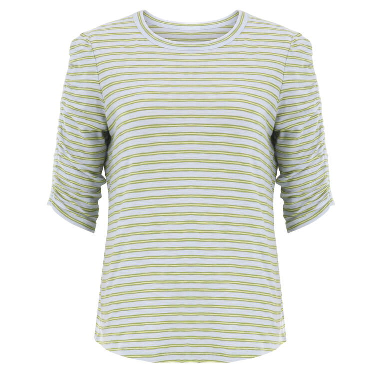 Waldorf Ruched-Sleeve Cotton Jersey Tee image number null