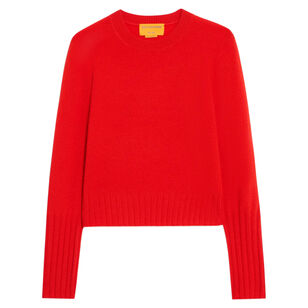Shrunken Long Sleeve Cashmere Crewneck Sweater