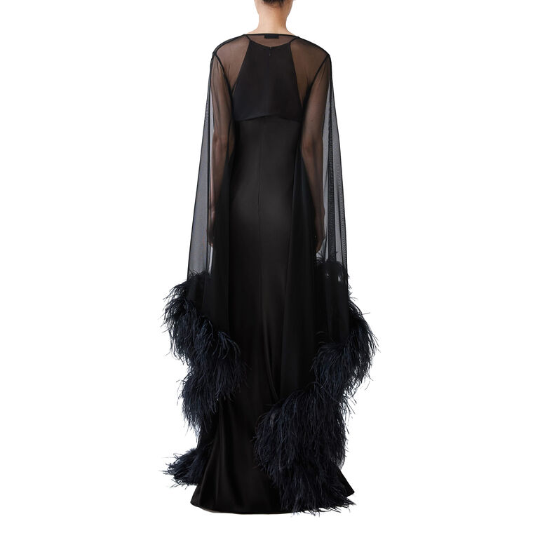 Mesh Shrug With Feathers image number null