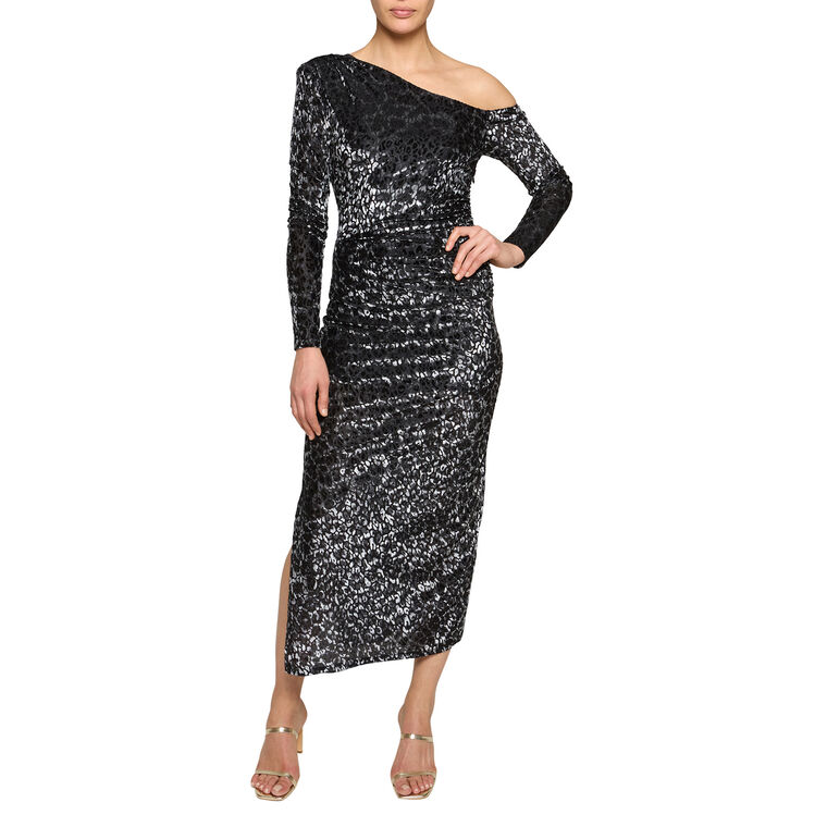 Anastasia Velvet Off-The-Shoulder Midi Dress image number null