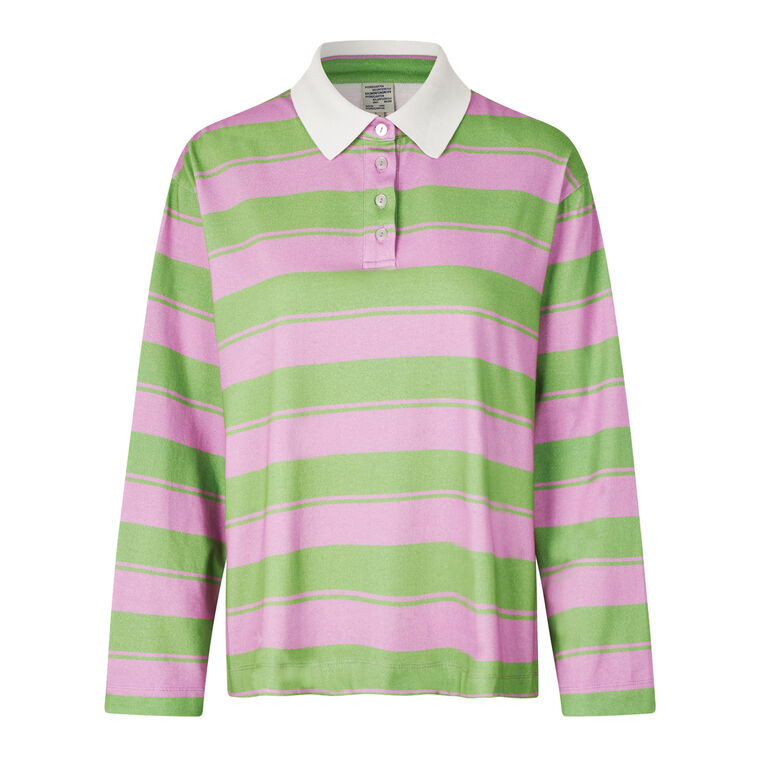 Jeanne Long Sleeve Striped Polo image number null