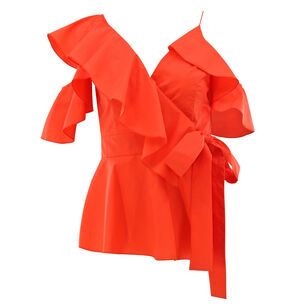 Roan Ruffle Shoulder Wrap Top