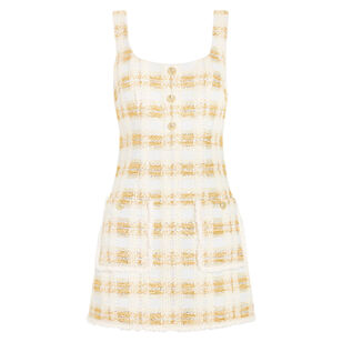 Michaela Sleeveless Lurex Tweed Mini Dress